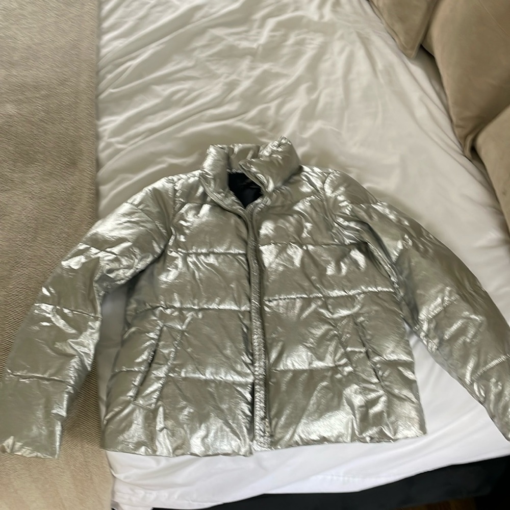 J Crew Silver Puffy Coat